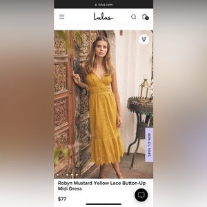 Lulus yellow lace dress